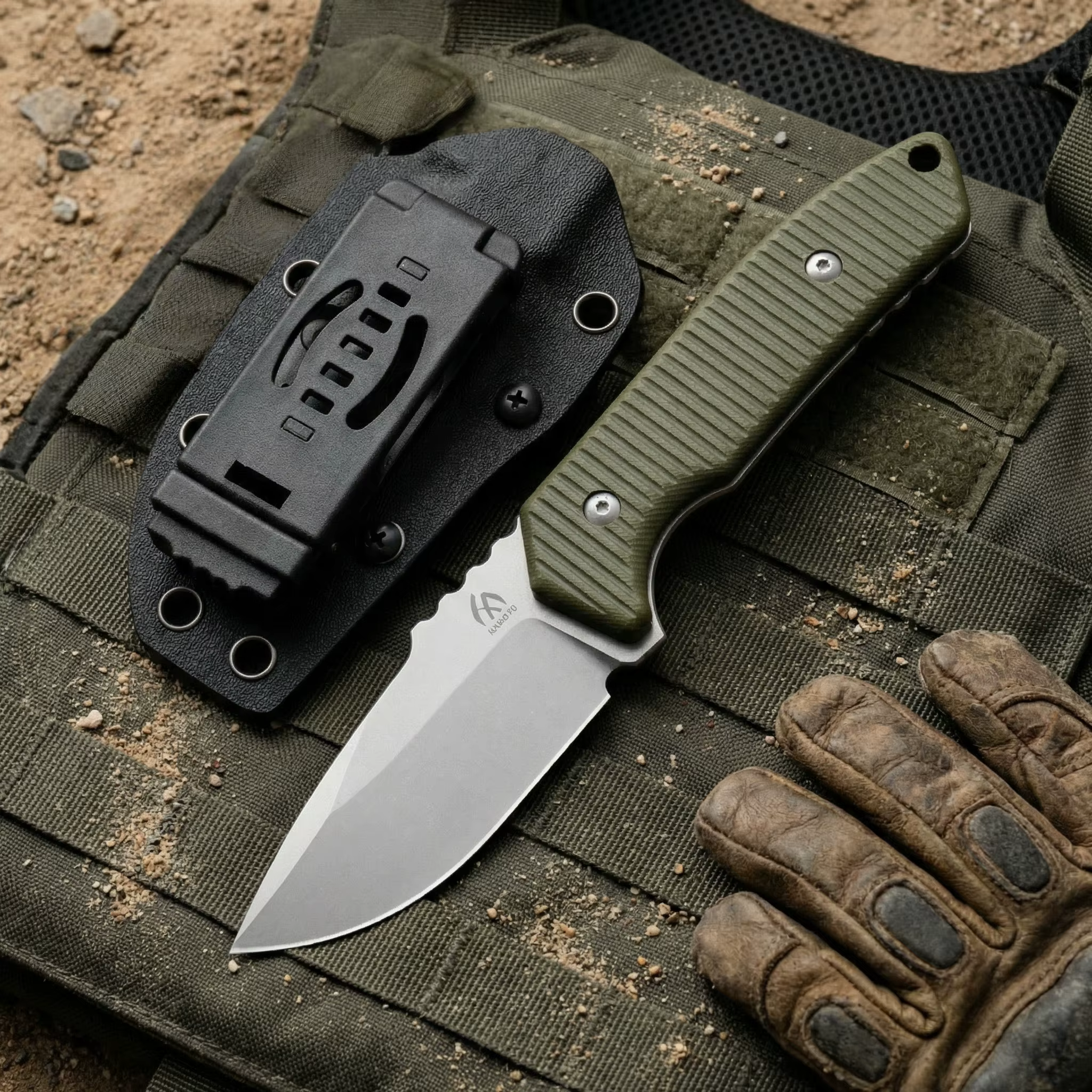 Cuchillo táctico hoja fija acero alta calidad para exterior con funda - imagen 3