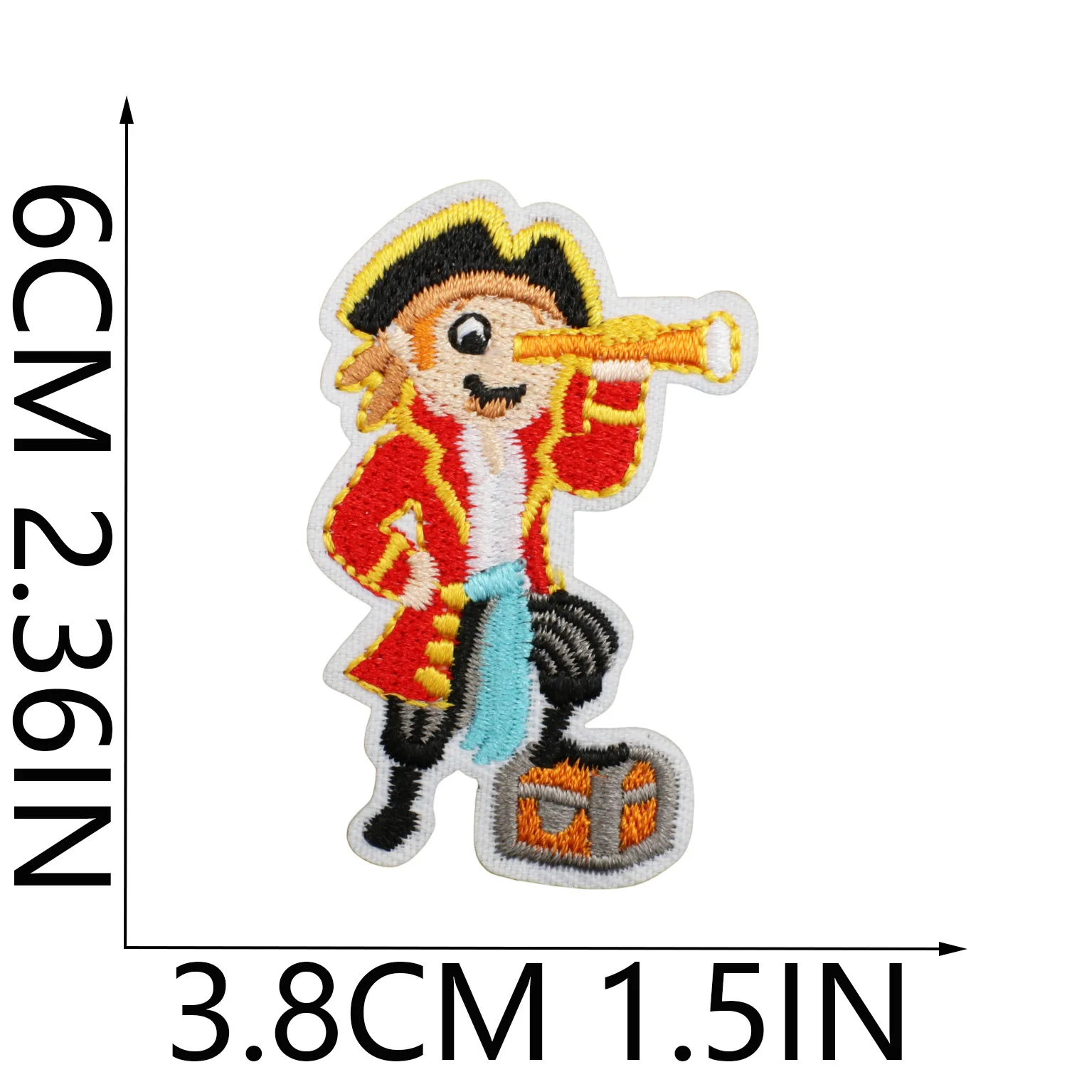 Parche termoadhesivo bordado piratas con bandera y tesoro infantil - imagen 2