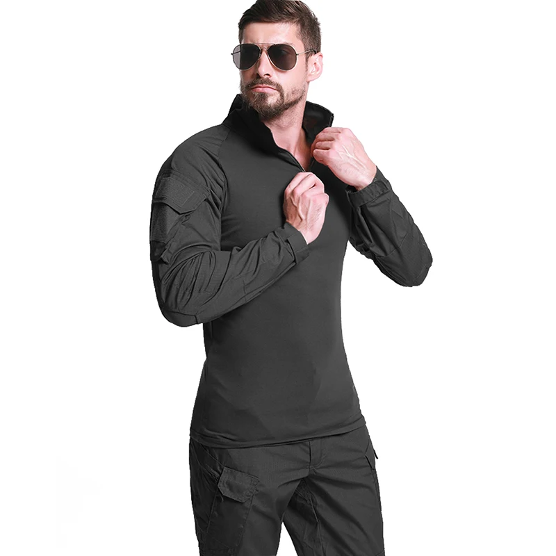 Camisa táctica ripstop camuflada con cremallera corta, manga larga - imagen 4