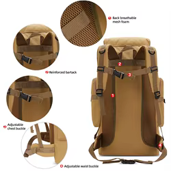 Mochila táctica Molle de viaje para senderismo y camping