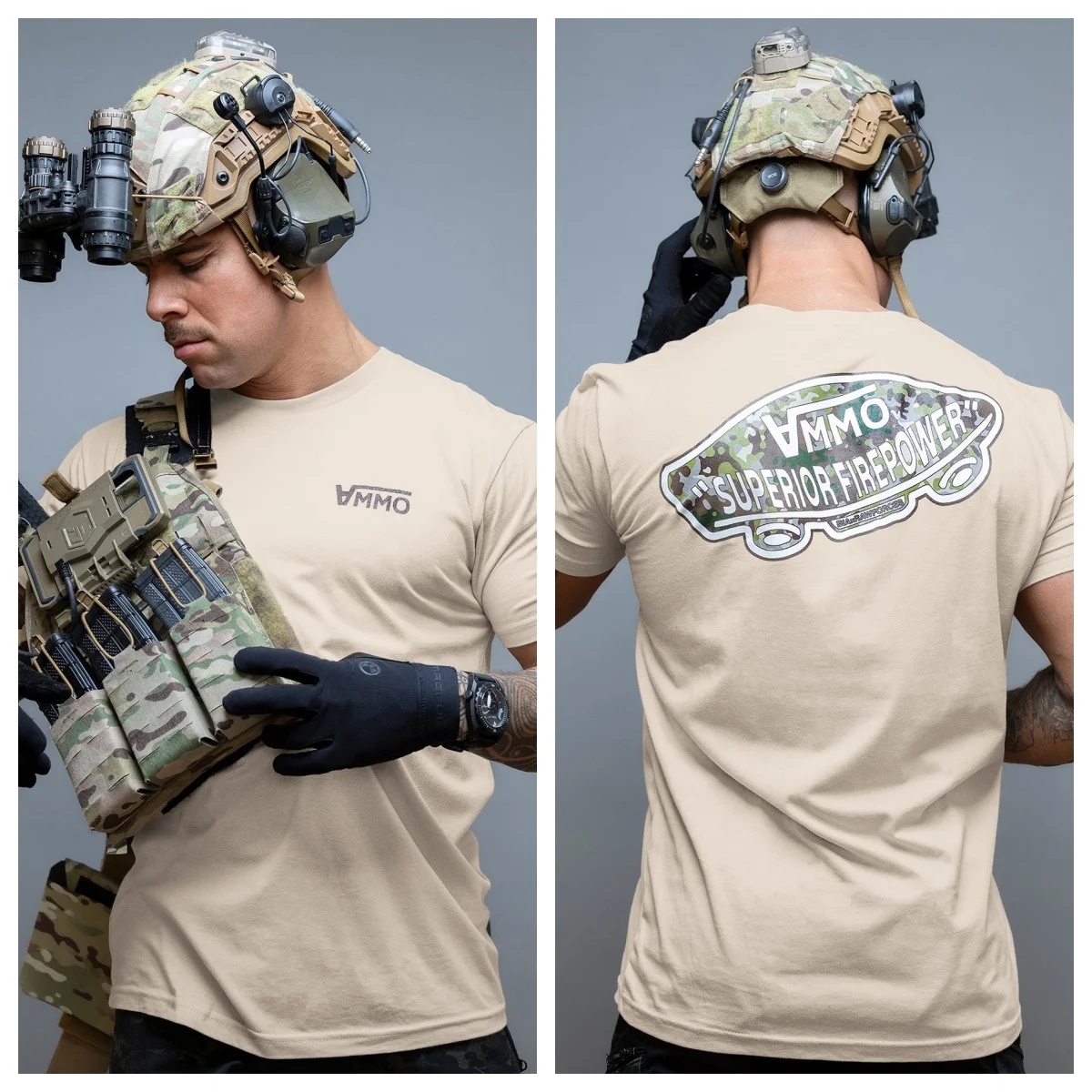 Ammo Superior Firepower camiseta táctica de algodón para deporte - imagen 3