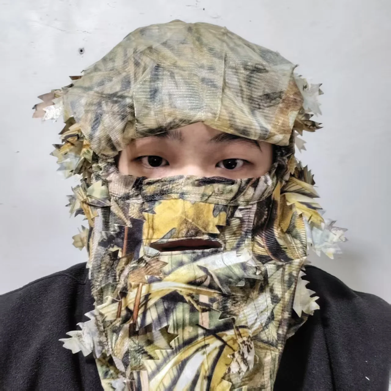 Sombrero camuflaje 3D con máscara facial para caza - imagen 4