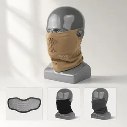 Máscara táctica airsoft malla acero con cubrecuello desmontable