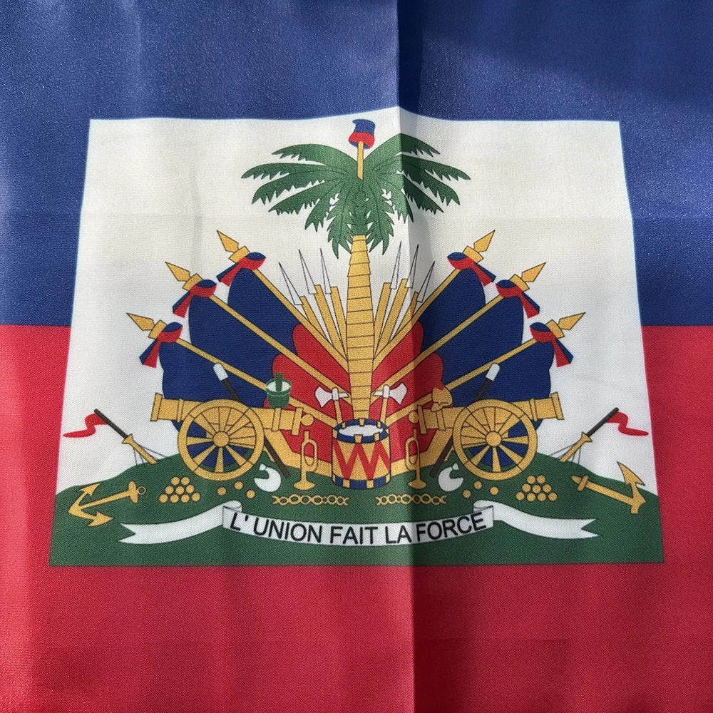 Bandera Haití para coche poliéster con asta de plástico - imagen 3