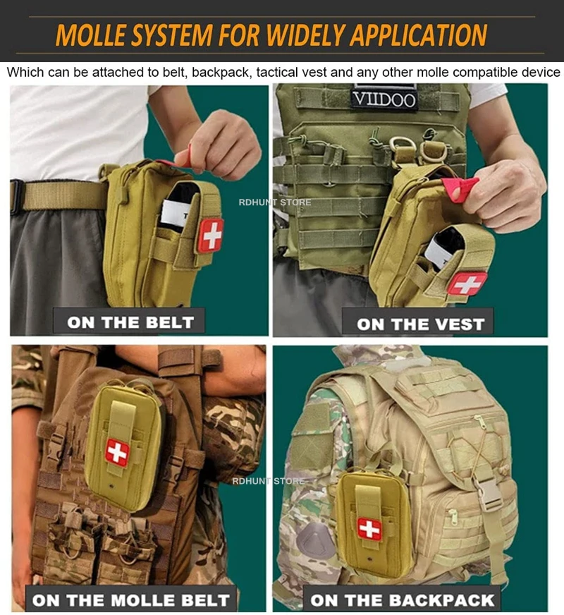 Bolsa médica Molle lista para fijar en equipo compatible