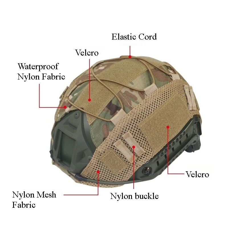 Flectarn funda casco táctico MC EMR desmontable rápida camuflaje - imagen 2