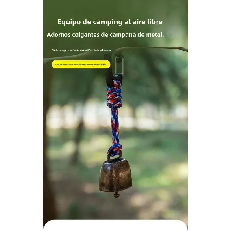 Campana de hierro vintage sonido potente para senderismo y camping - imagen 2