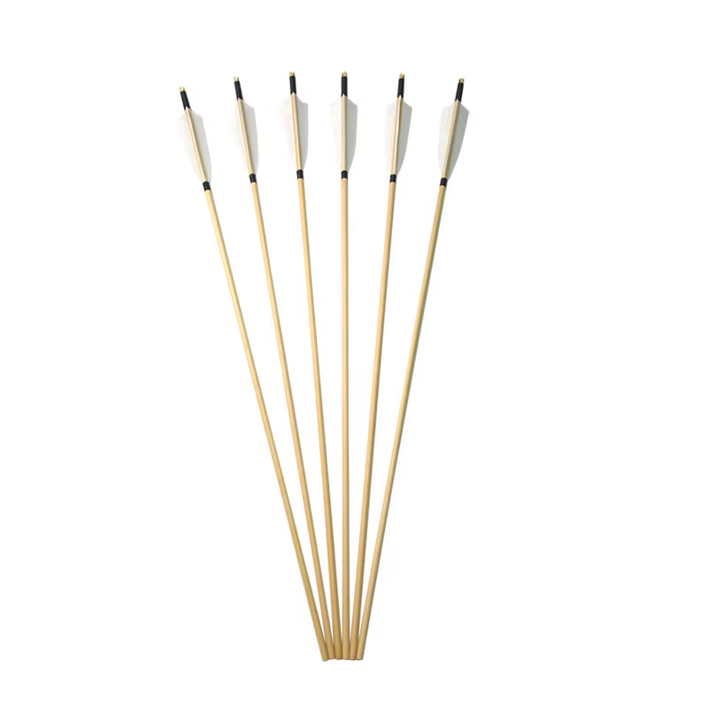 Flechas de madera 31 pulgadas para arco tradicional OD 8mm con pluma - imagen 2