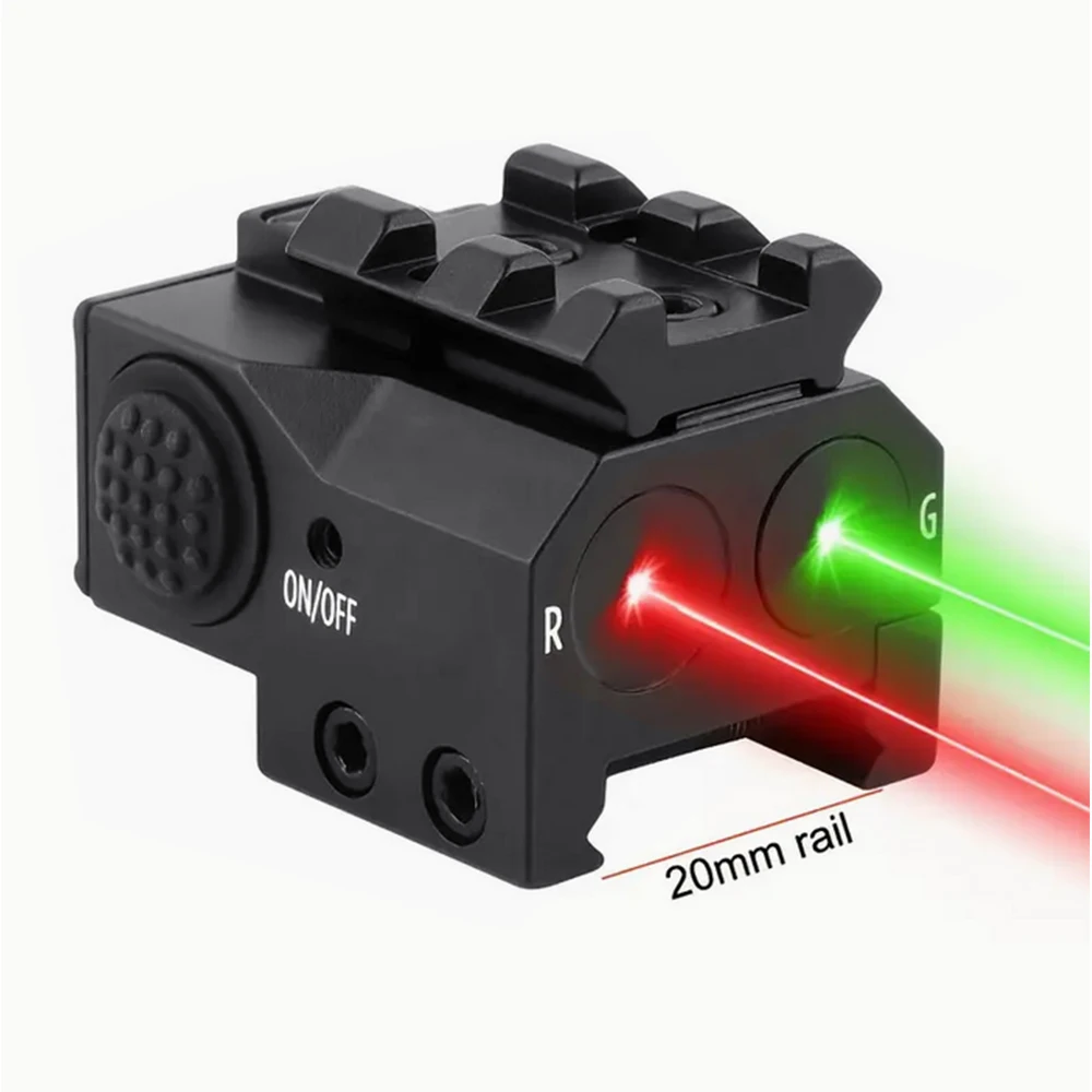 Láser táctico rojo y verde Picatinny recargable USB para pistola