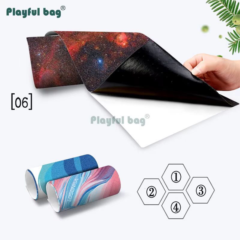 Aplicación del papel de lija en monopatín