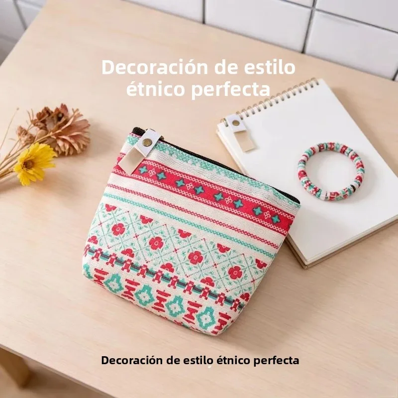 Cartera compacta mujer cierre oculto forestal para tarjetas y llaves