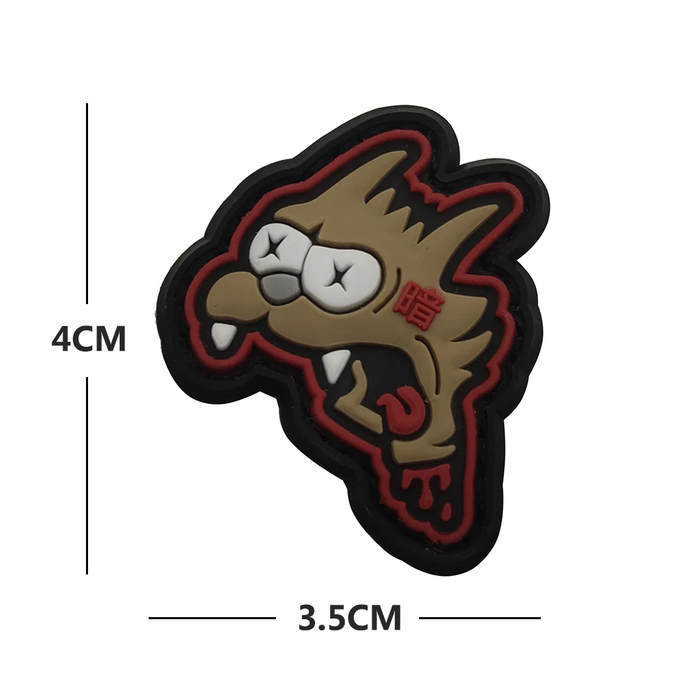 Parche PVC táctico mini cartoon oscuro con gancho para DIY