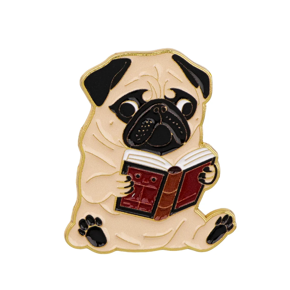 Pin de esmalte perro lindo de metal para mochila y ropa - imagen 2