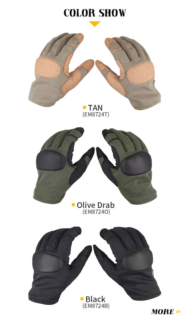 Guantes tácticos Emersongear en mano