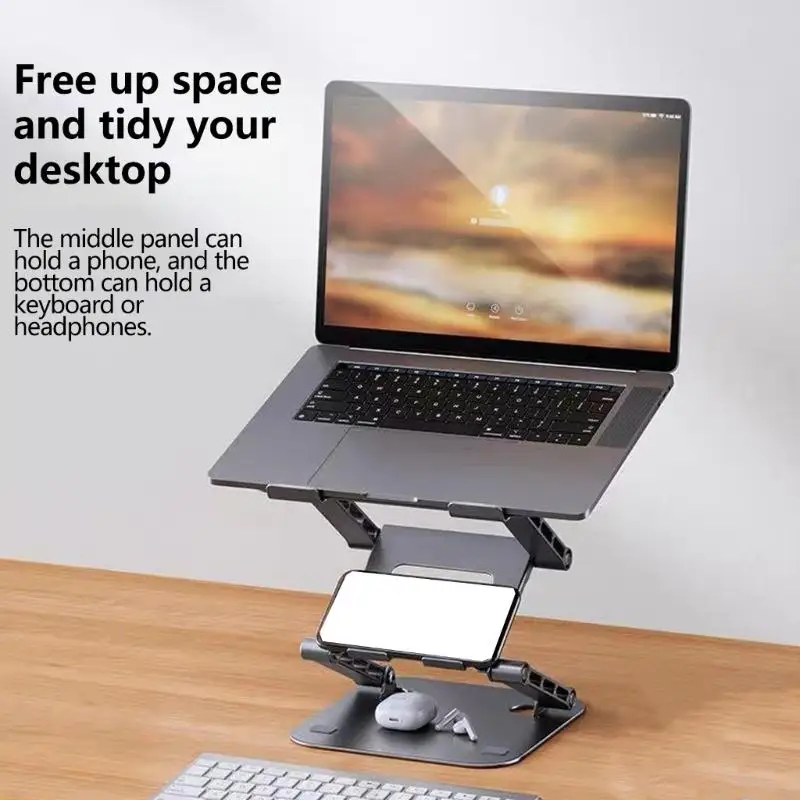 Soporte plegable de portátil con ranura para móvil - imagen 2