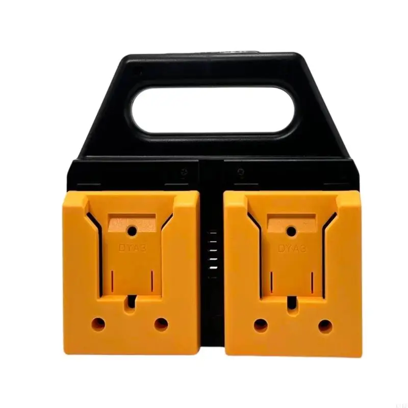 Soporte para batería portátil con ranuras y orificios de transporte