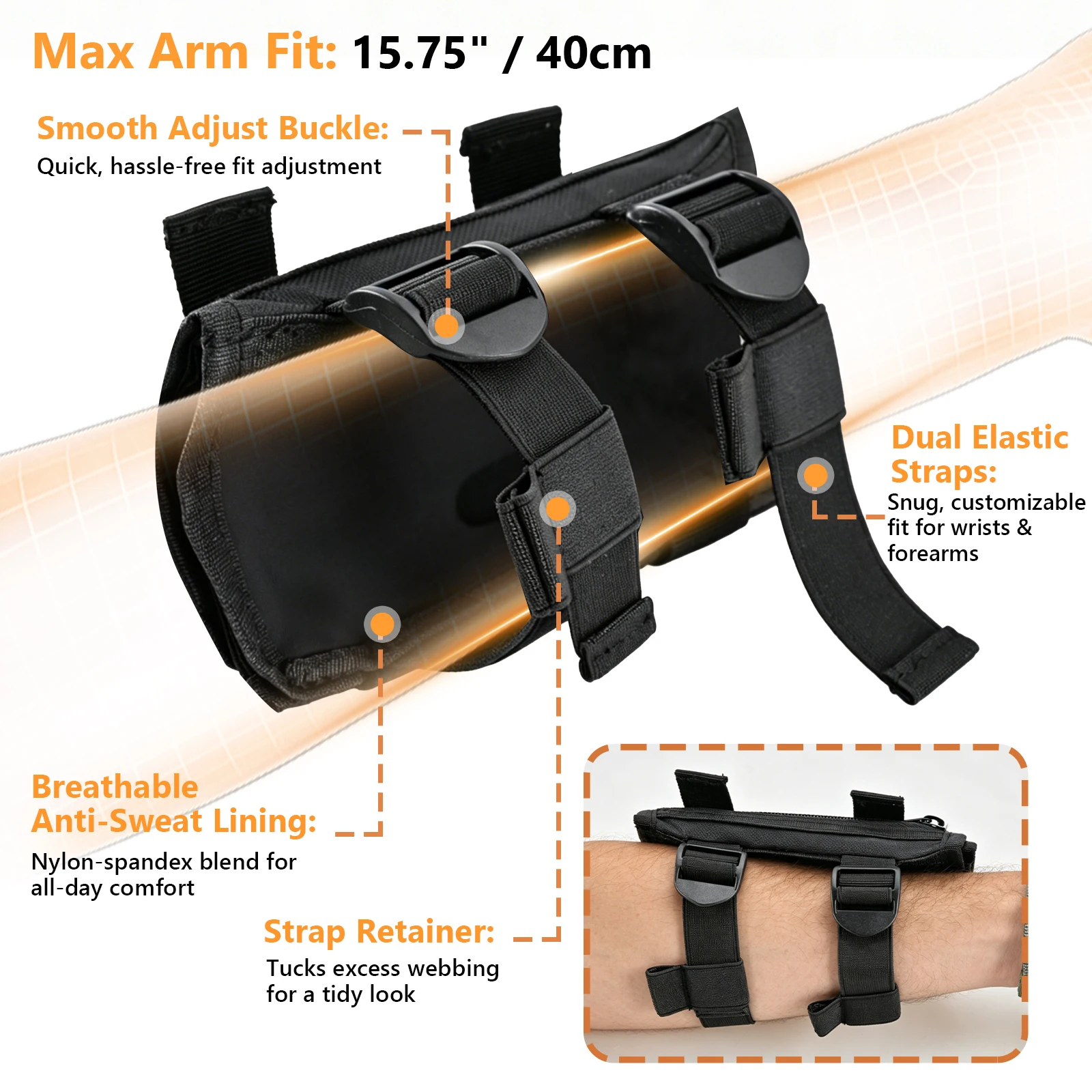 Soporte de mapa táctico brazalete transpirable ajustable tiro caza