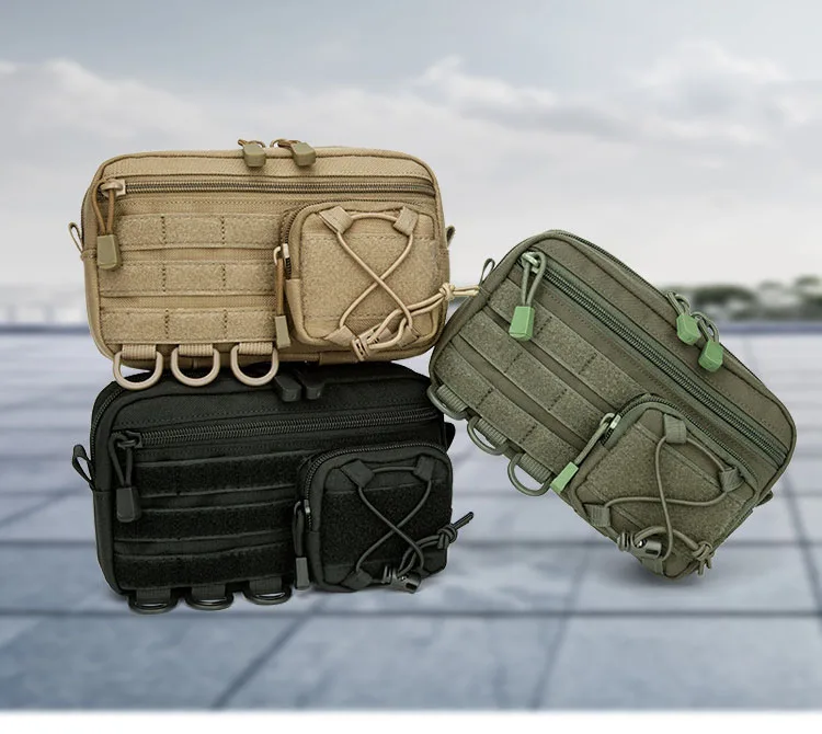 Bolsa de administrador Molle táctica abierta mostrando compartimentos interiores