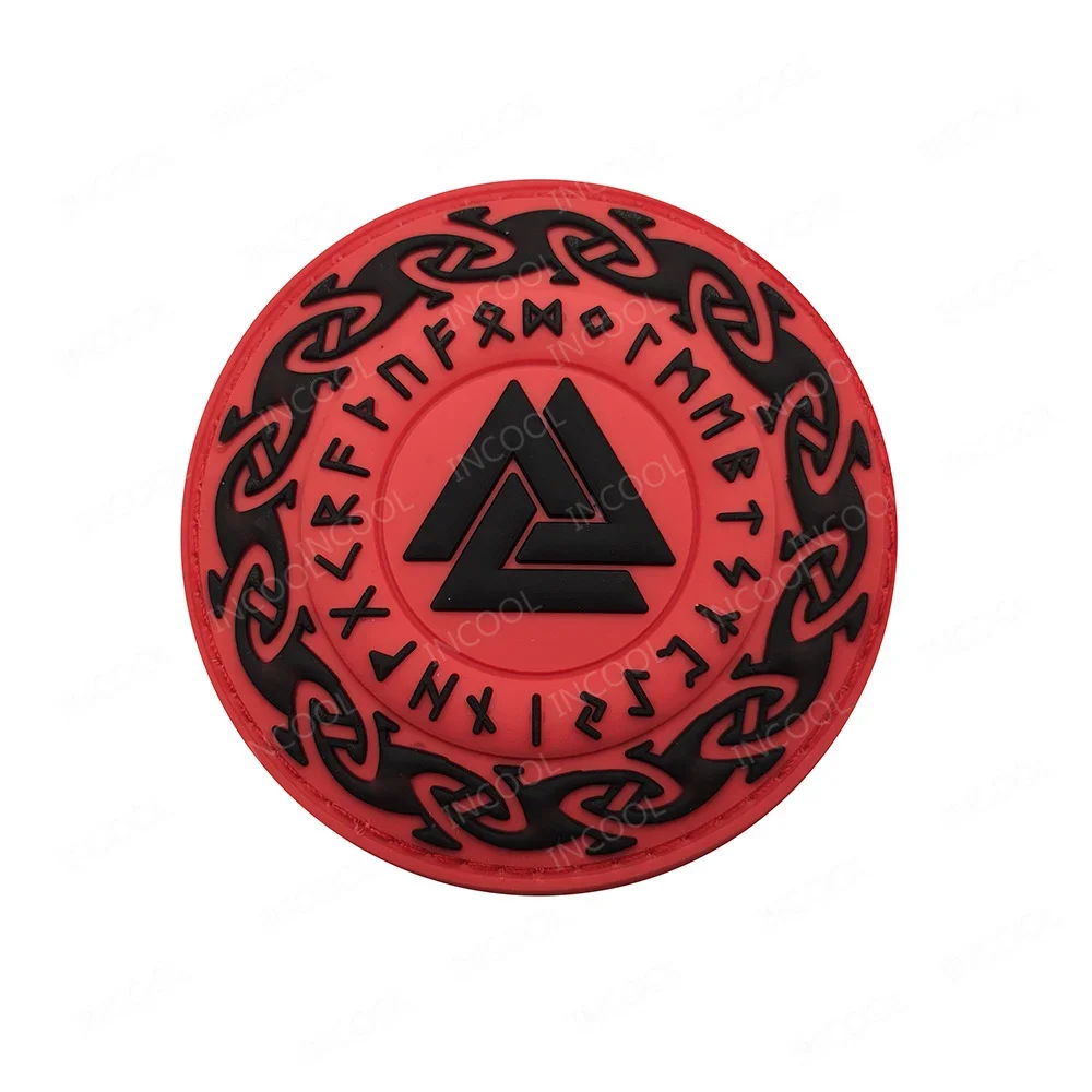 Parche PVC 3D lobo vikingo brillante – Aplique runas Valhalla - imagen 2