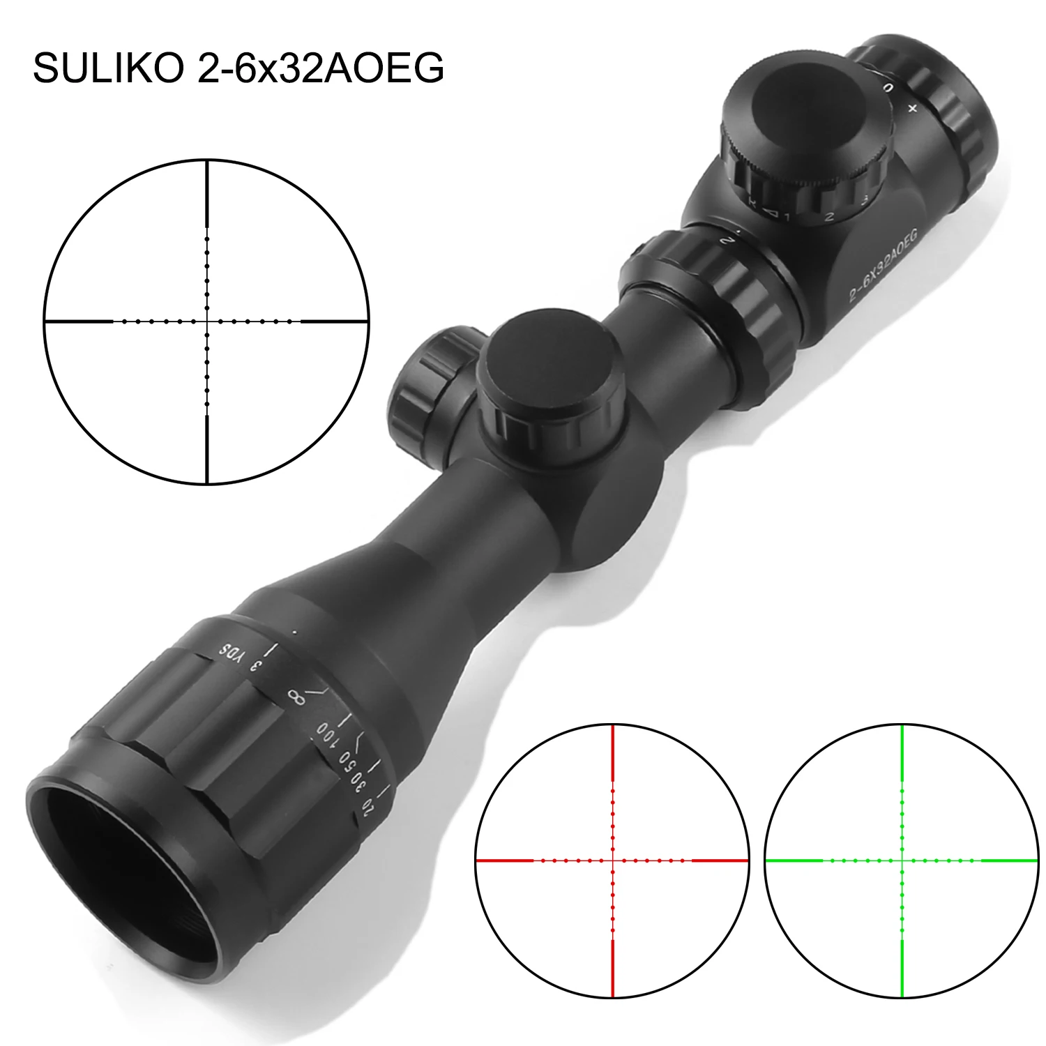 SULIKO AOEG mira telescópica táctica airsoft rojo/verde iluminada - imagen 4