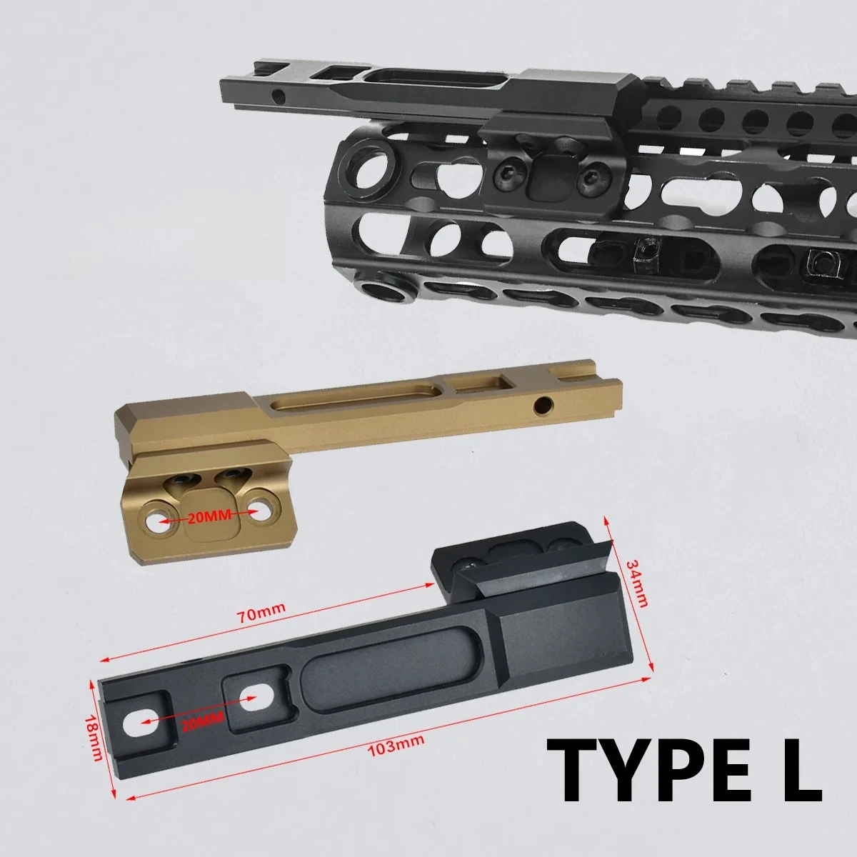 ARIS montura táctica offset CNC para linterna Surefire en Picatinny - imagen 2