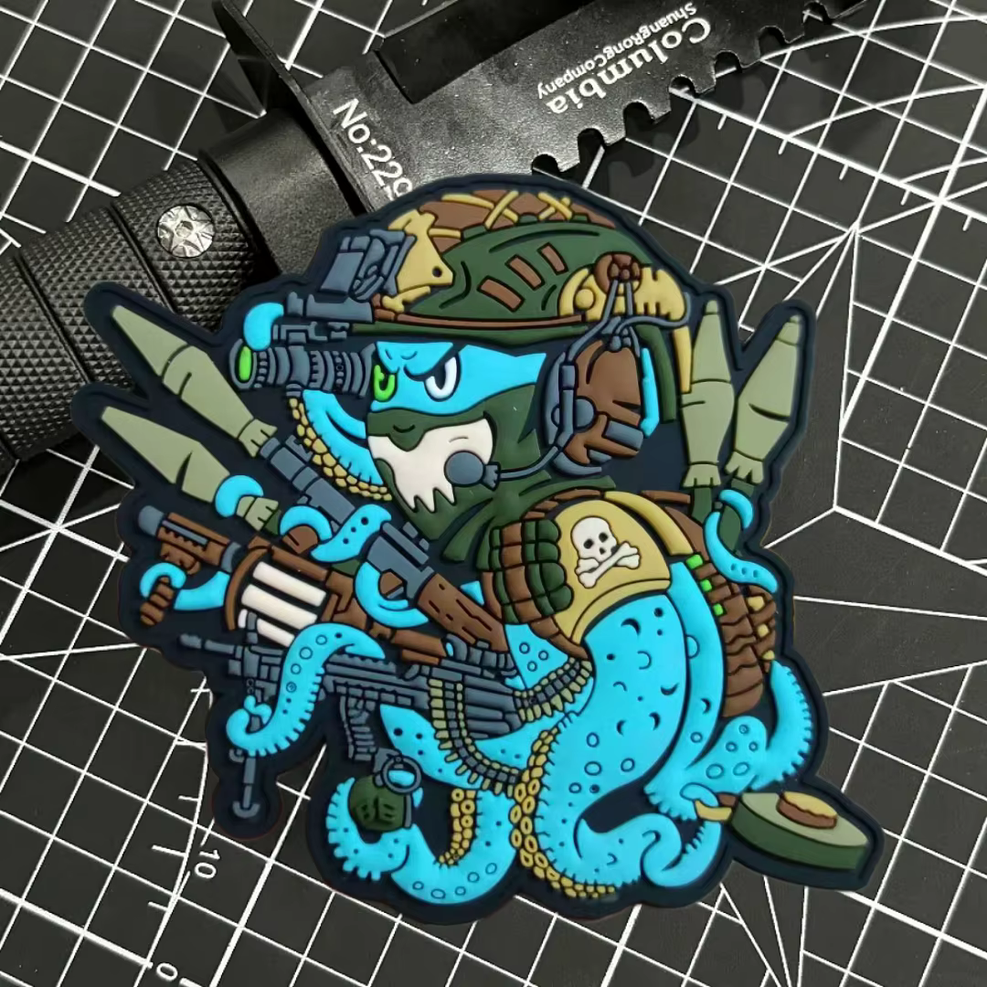 Parche táctico PVC pulpo Chevron Insignia moral militar para mochila - imagen 4