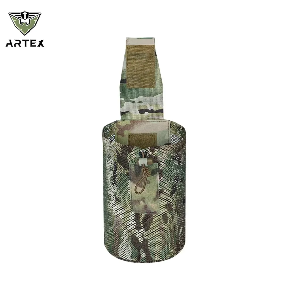 Bolsa táctica MOLLE plegable de nailon 500D con malla ajustable