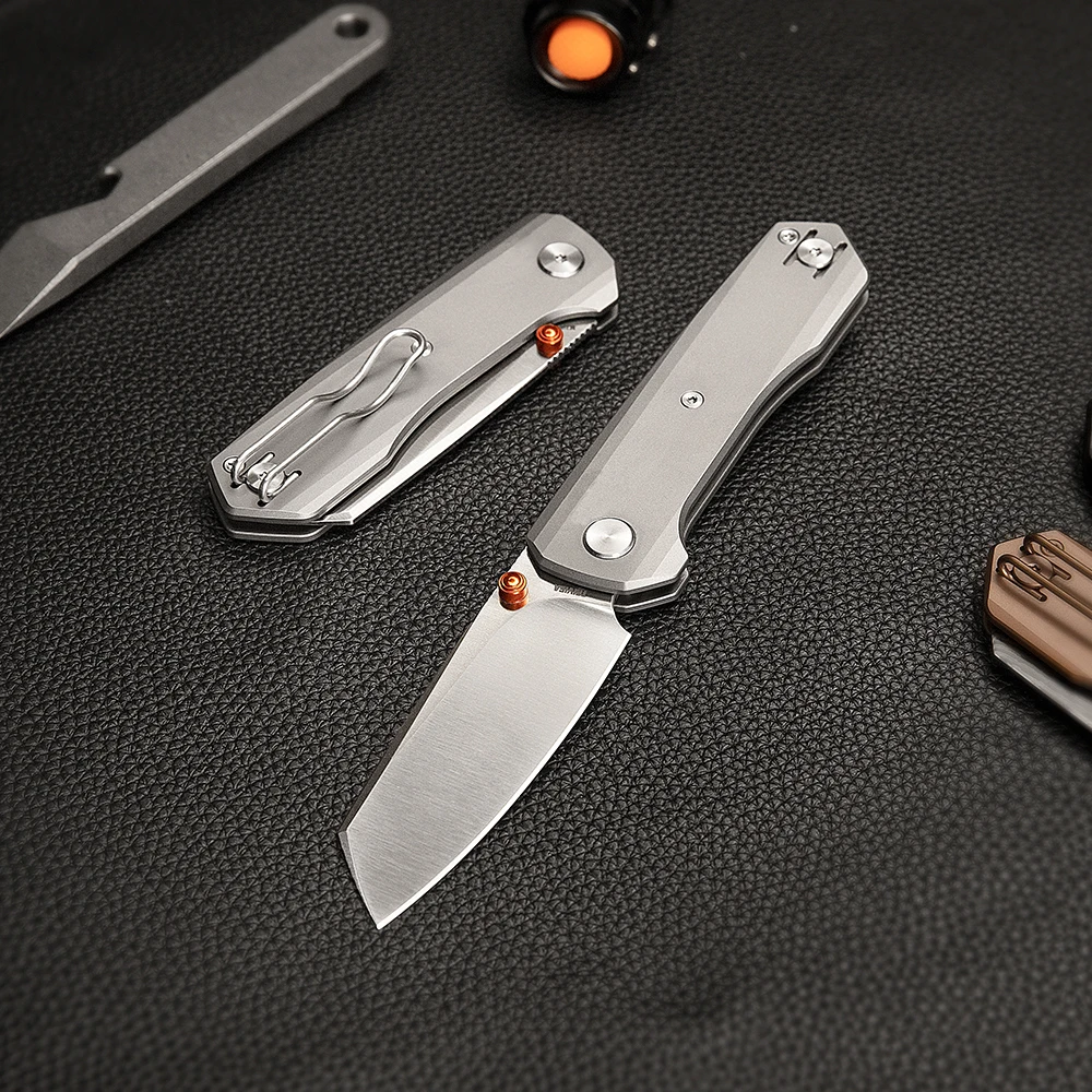 TRIVISA Scarab cuchillo plegable M390 de titanio para supervivencia - imagen 5