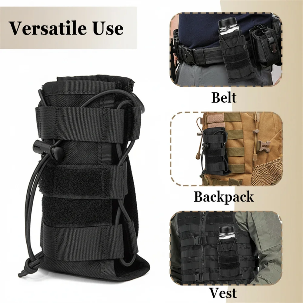 Bolsa táctica MOLLE ajustable para botella de agua, funda radio - imagen 2