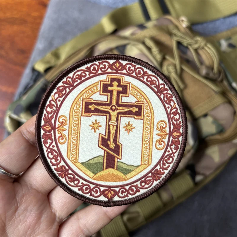 Parche táctico cristianismo ortodoxo con gancho y bucle para ropa