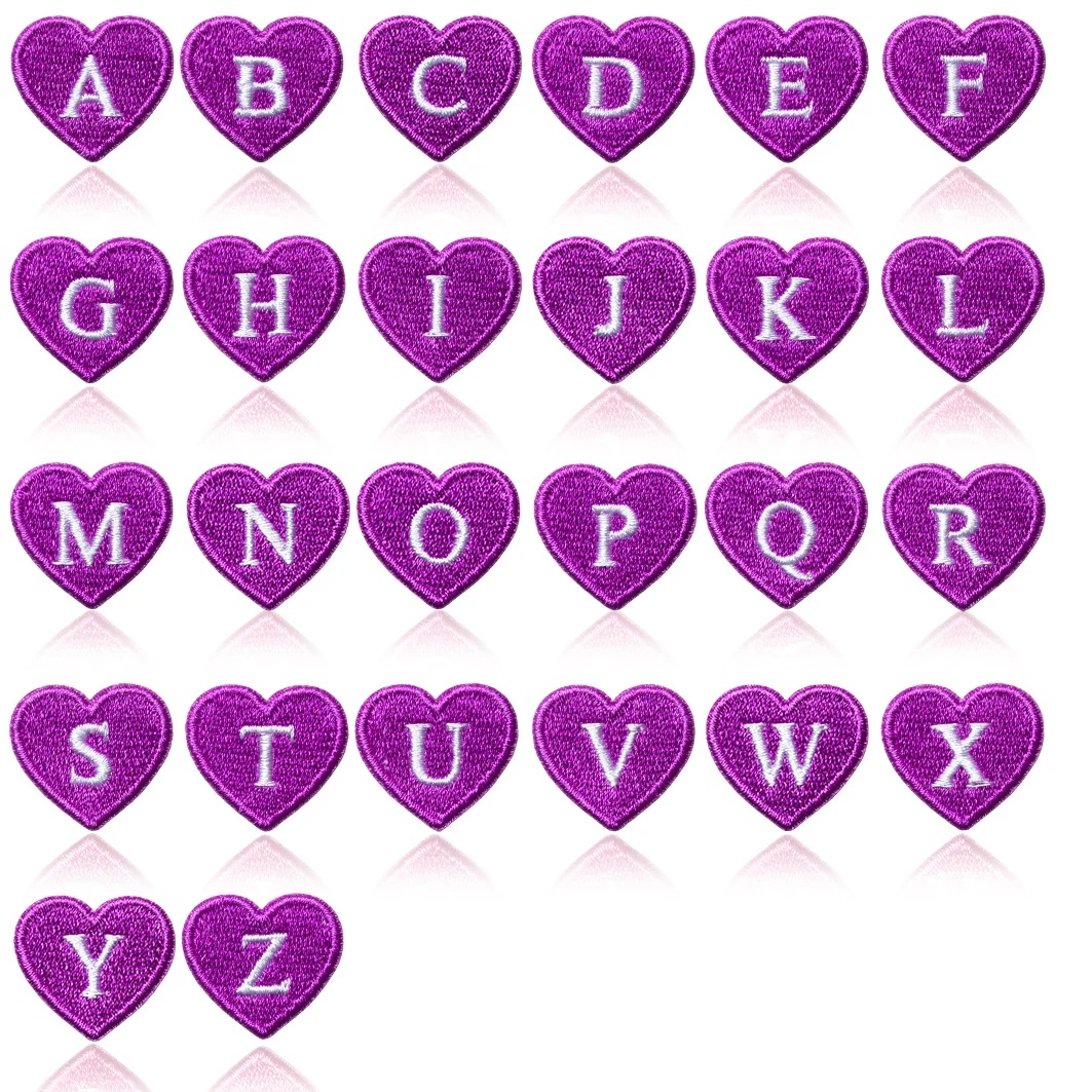 Letras en color con forma de corazón