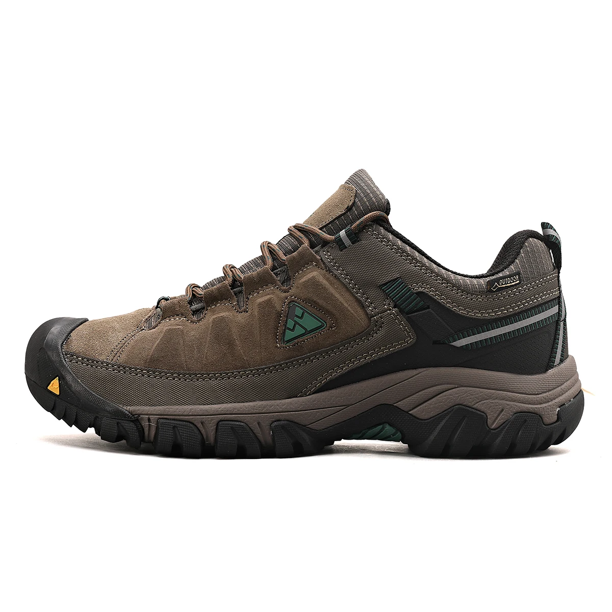 HIKEUP Zapatillas de senderismo para hombre cuero duradero suela goma