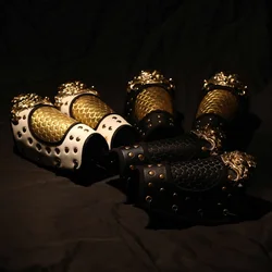 Armadura Hanfu con protectores de cuero para muñeca y brazo