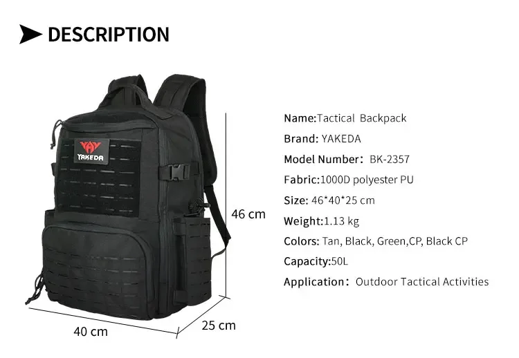 Detalle del sistema MOLLE láser y compartimentos