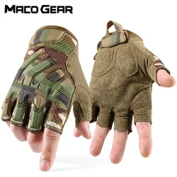 Guantes tácticos medio dedo con pantalla táctil para senderismo y caza