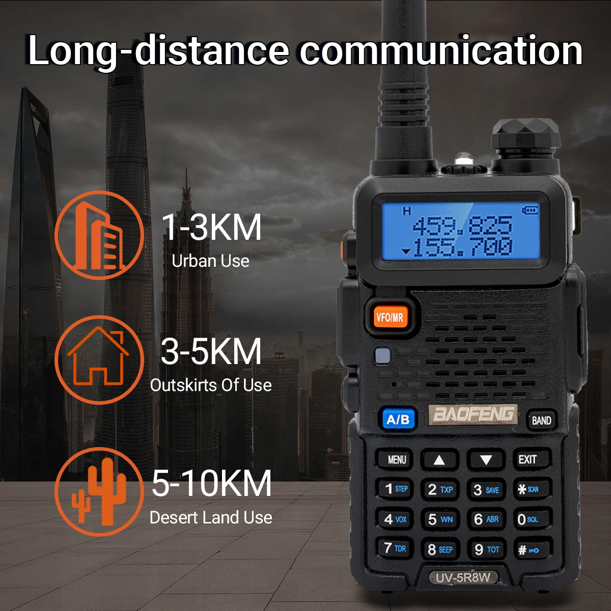 Baofeng UV-5R Walkie talkie portátil radio FM para radioaficionado - imagen 5
