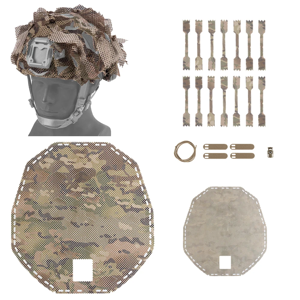 Funda de malla táctica para casco FAST transpirable camuflaje láser - imagen 3
