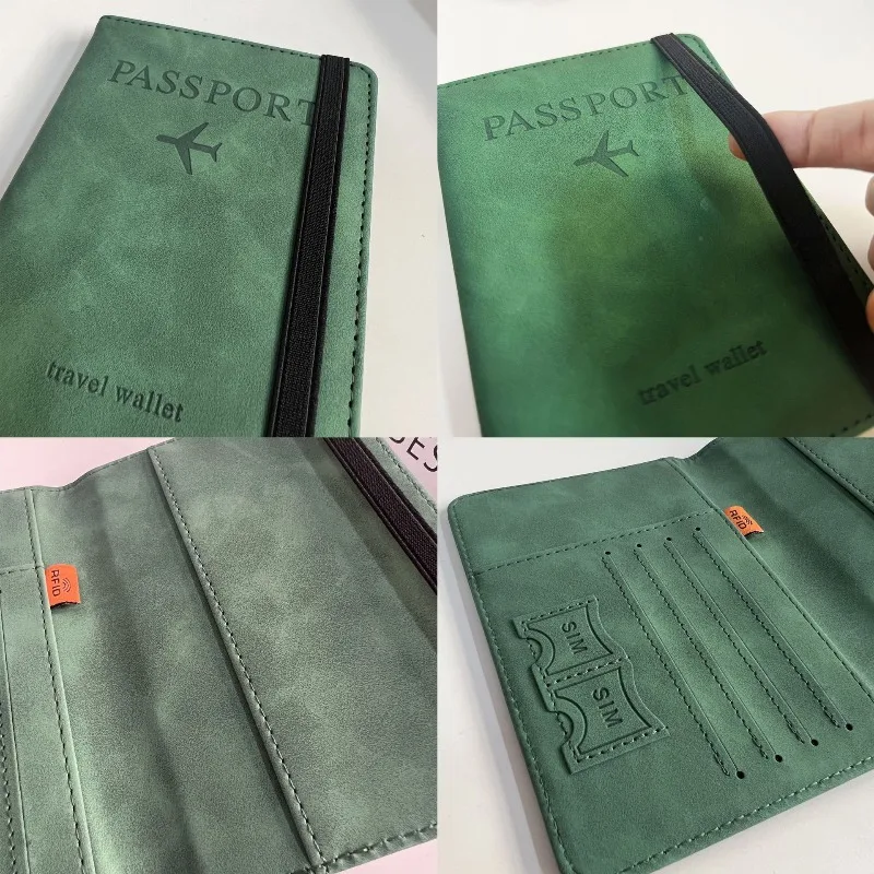 Porta pasaportes RFID de cuero PU, funda bloqueadora y organizadora - imagen 3