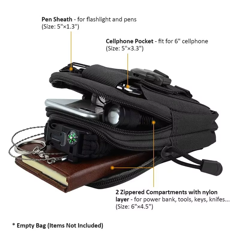 Riñonera deportiva multifuncional para moto y exteriores – Bolsa polaina