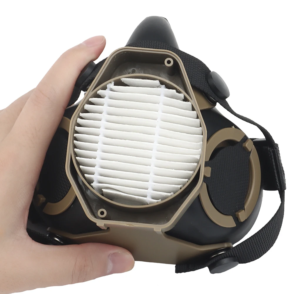 Respirador táctico media cara reutilizable – Airsoft, paintball - imagen 3