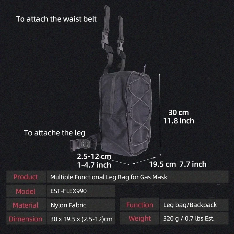 Bolsa táctica expandible con cremallera