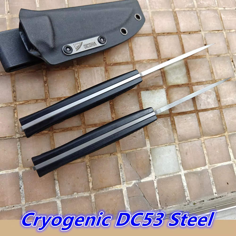 DICORIA cuchillo fijo EDC de acero con mango G10 para camping
