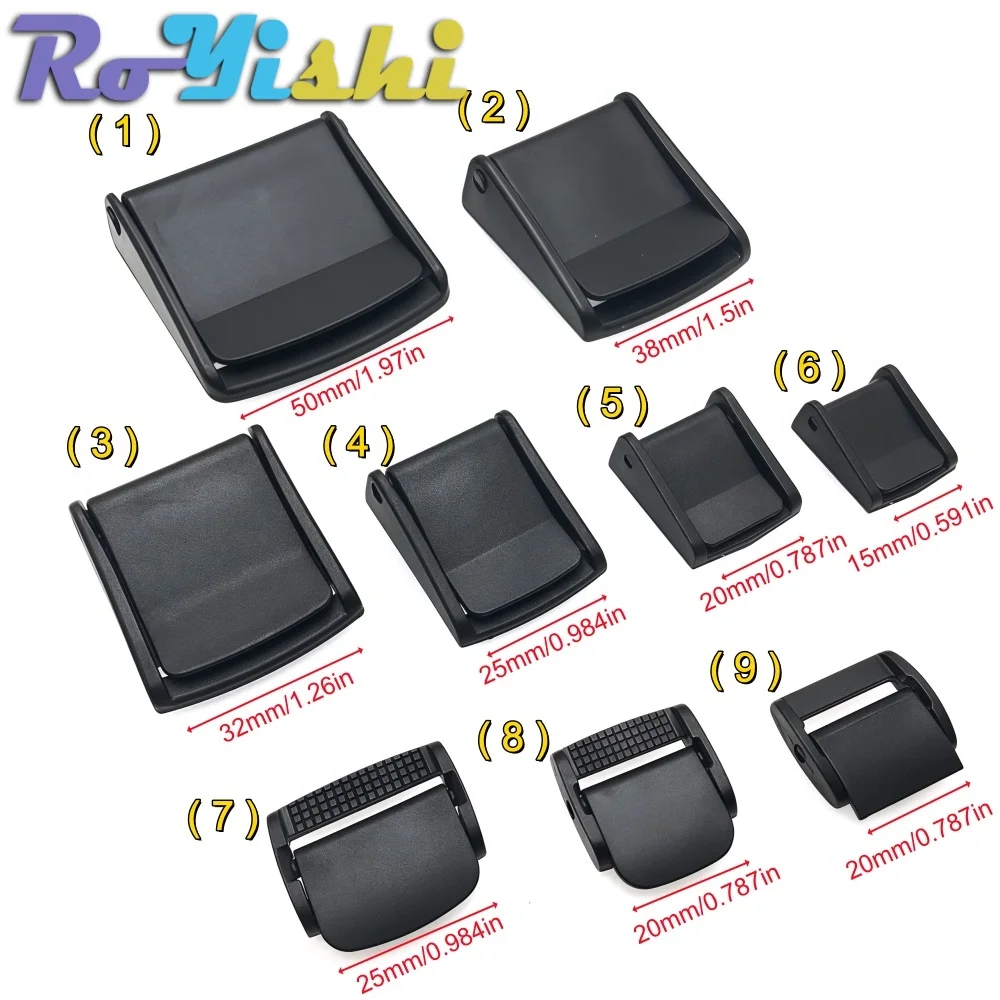 Hebilla cam negra para cinturón mochila – tallas 5/8" a 2" - imagen 2
