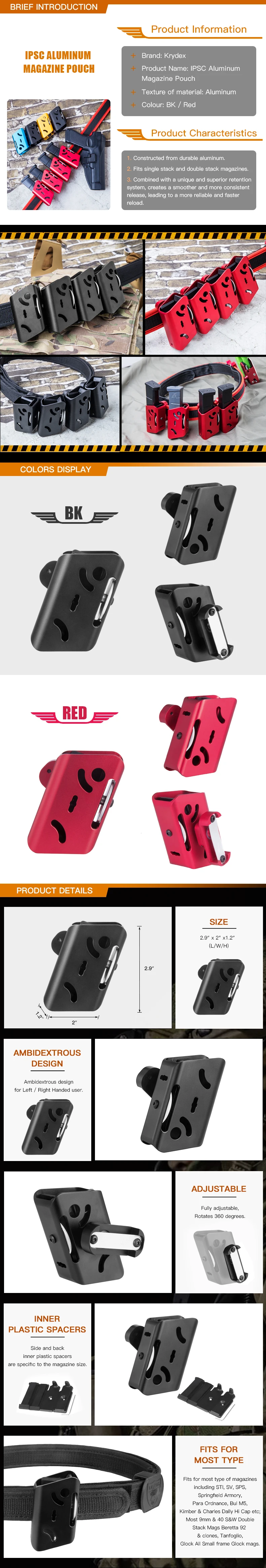 Funda de aluminio para cargador IPSC con rotación 360 grados