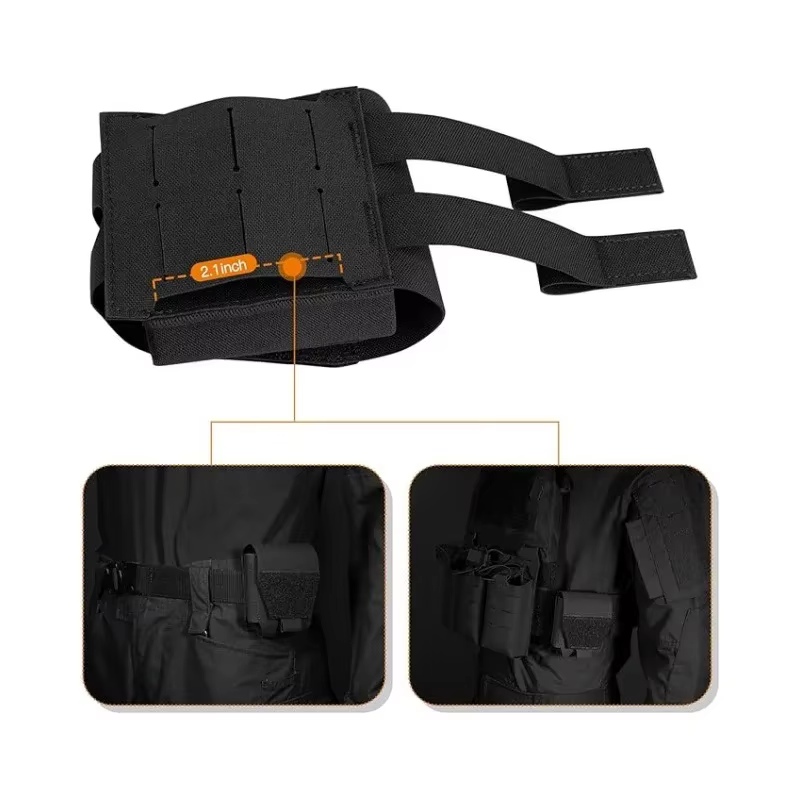 Funda táctica para esposas MOLLE de cuero, estuche cinturón - imagen 2