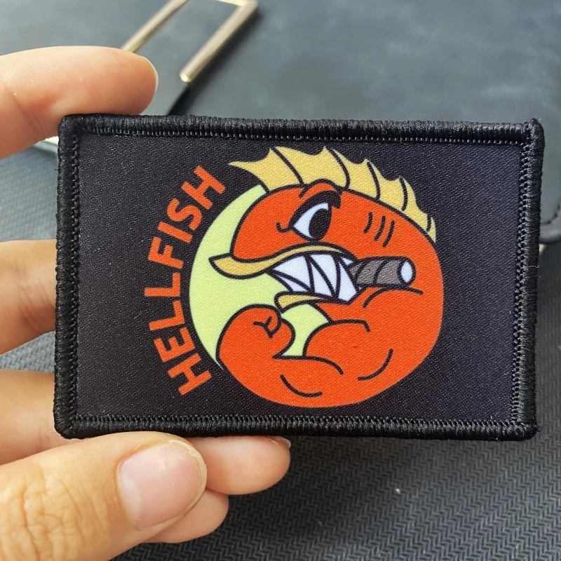 Hellfish parche tejido táctico velcro para mochila exterior - imagen 4