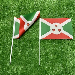 Bandera de Burundi de mano con asta plástica