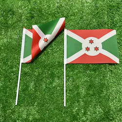 Bandera de Burundi de mano con asta plástica