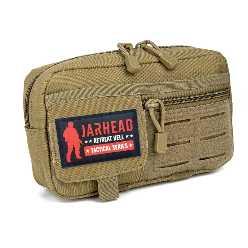 Bolsa táctica MOLLE horizontal tipo EMT con cordón y bolsillo frontal