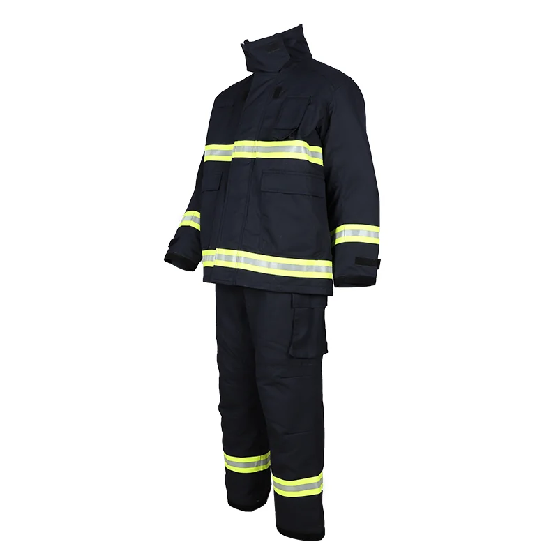 Traje ignífugo bombero EN469 CE aramida reflectante azul - imagen 4